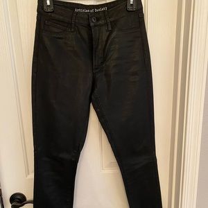 Articles of Society Black Jeans with finish to look like leather. Comfy and chic